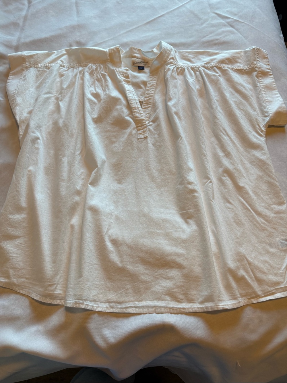 Universal Thread White Cotton Popover Blouse Women’s Size L Cap Sleeve